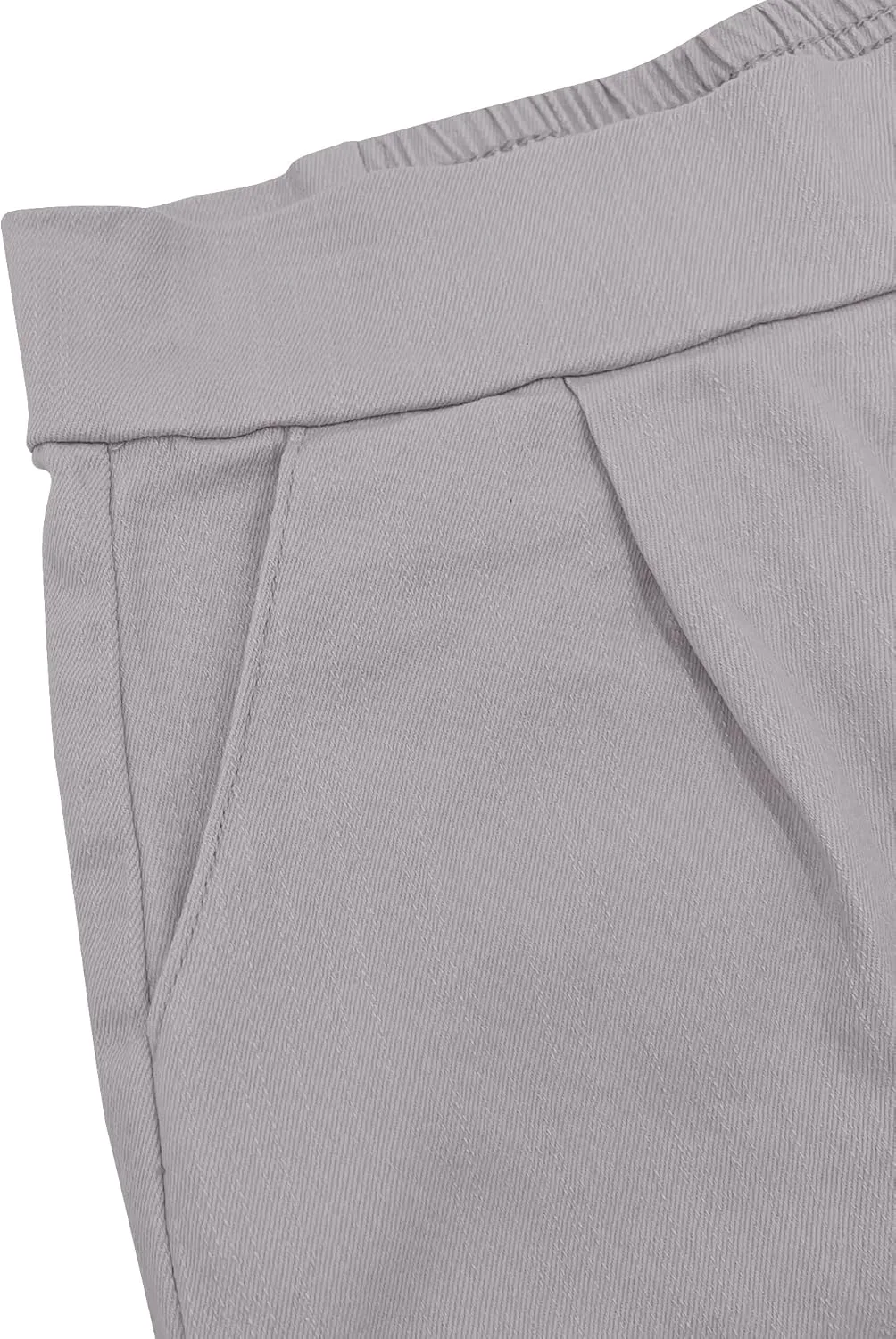 Uincloset Casual Elastic High Waist Denim Shorts Summer Rolled Hem Pocketed Shorts Comfy Wide Leg Shorts