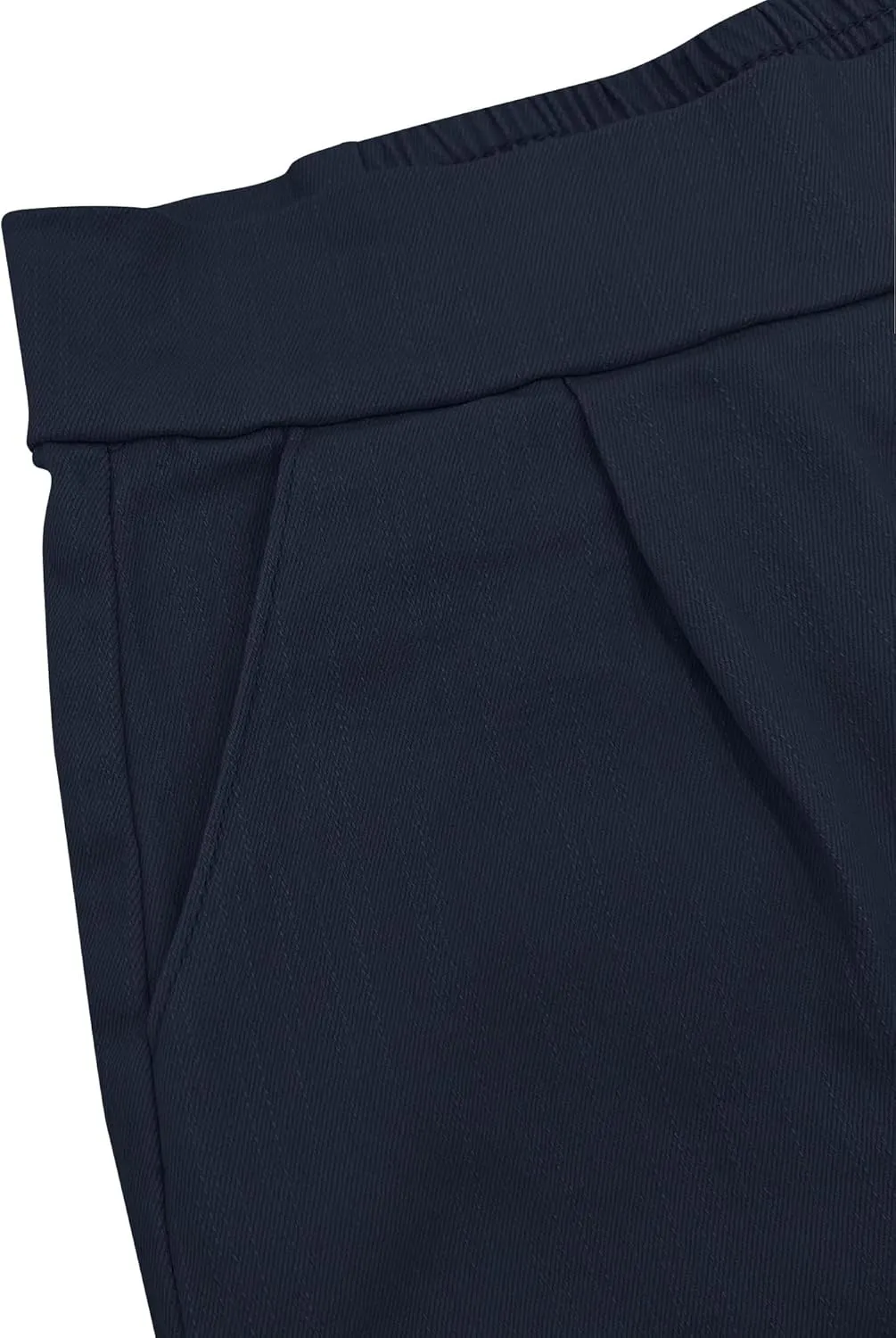 Uincloset Casual Elastic High Waist Denim Shorts Summer Rolled Hem Pocketed Shorts Comfy Wide Leg Shorts