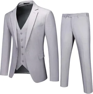 UNINUKOO Mens Suits 3 Piece Classic Fit Wedding Guest Outfit Suit Jacket Pants with Vest