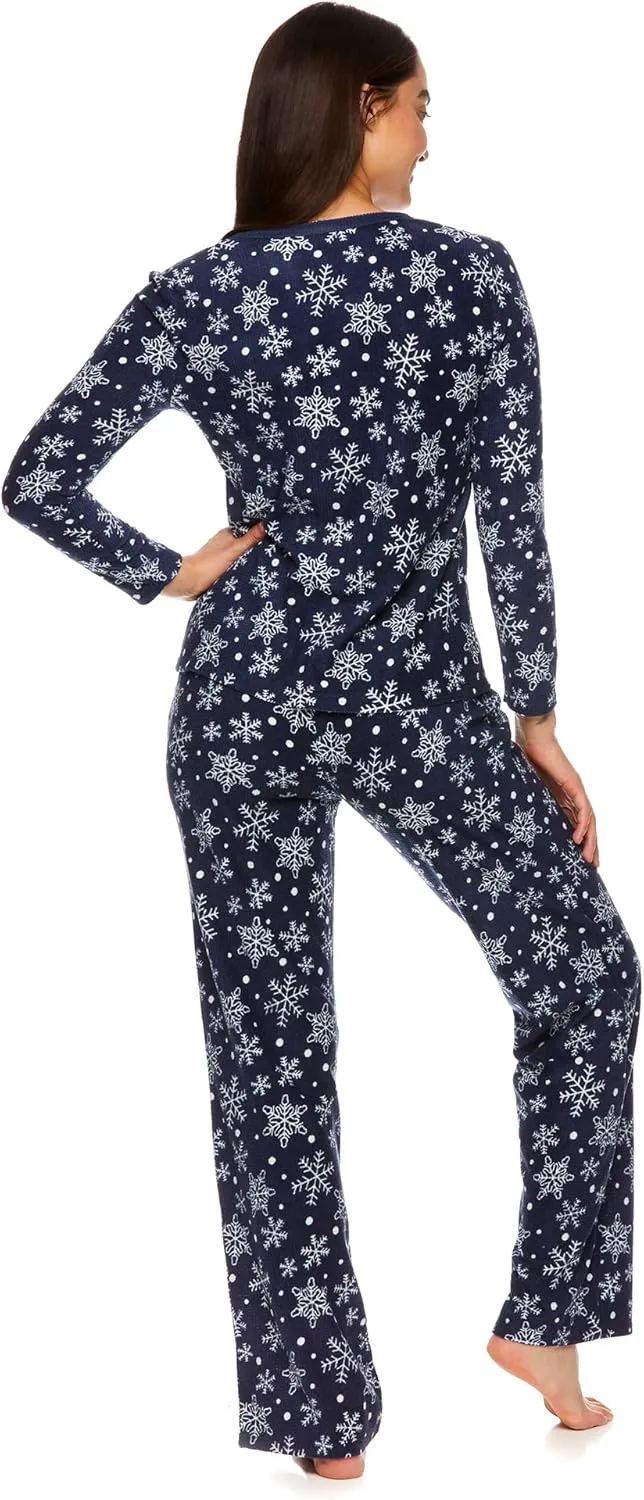 U.S. Polo Assn. 2-Piece Pajamas for Women Set, Long Sleeve PJ Sets for Women, Ladies Sleepwear, Mom Gifts