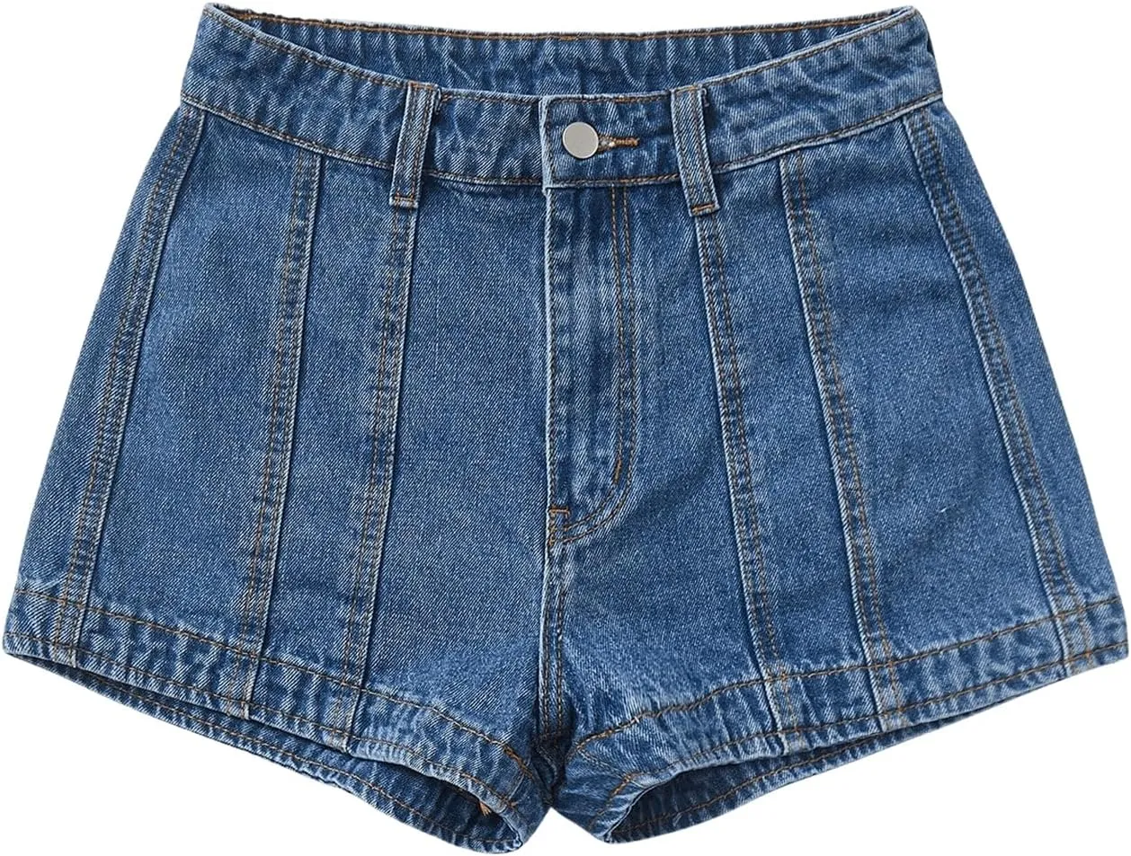 WDIRARA Women's High Waisted Denim Shorts Straight Leg Summer Jean Shorts with Pockets