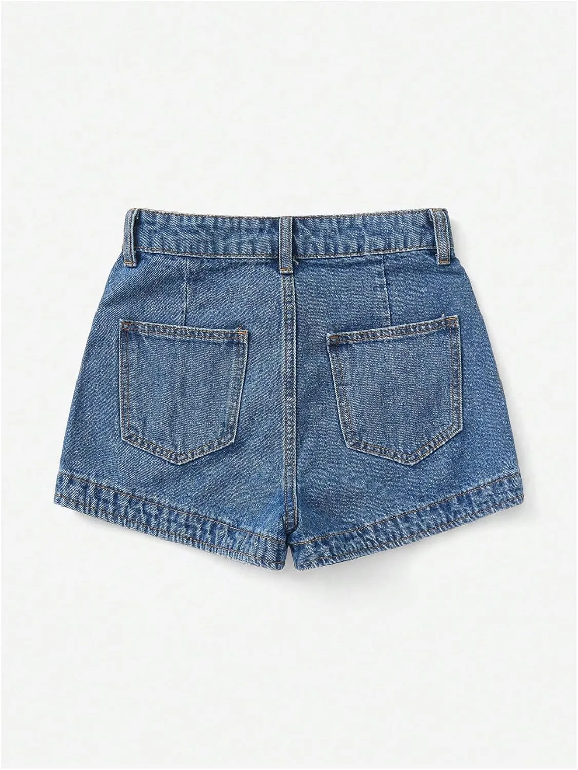 WDIRARA Women's High Waisted Denim Shorts Straight Leg Summer Jean Shorts with Pockets