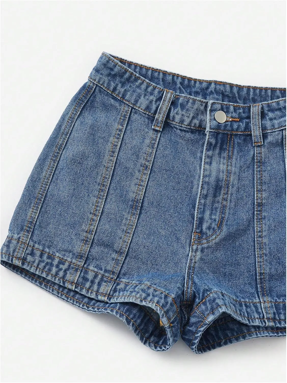 WDIRARA Women's High Waisted Denim Shorts Straight Leg Summer Jean Shorts with Pockets