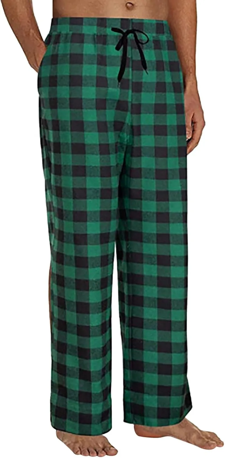 Women Buffalo Plaid Pajama Pants Xmas Print Wide Leg Casual Comfy Loose Stretchy Palazzo Pajama Pants