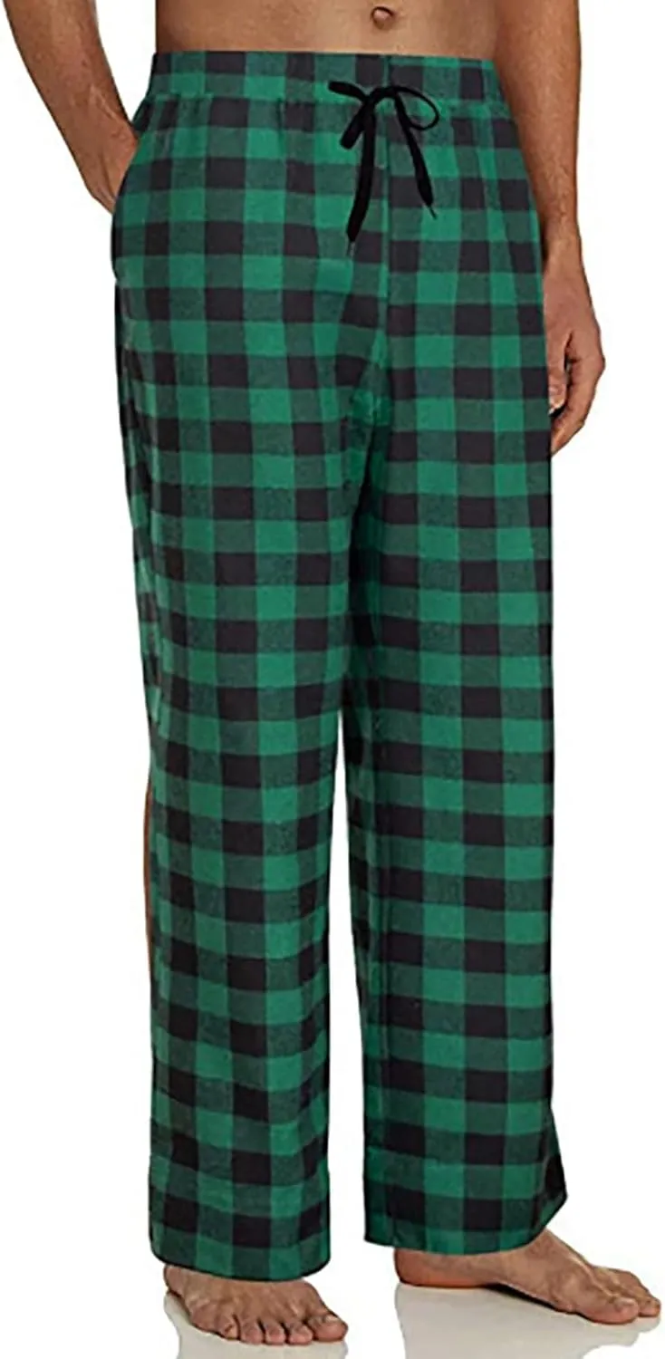 Women Buffalo Plaid Pajama Pants Xmas Print Wide Leg Casual Comfy Loose Stretchy Palazzo Pajama Pants
