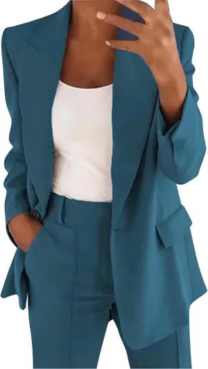 Women Casual Blazer Work Office Open Front Long Sleeve Suit Jacket Blazers for Women Business Casual