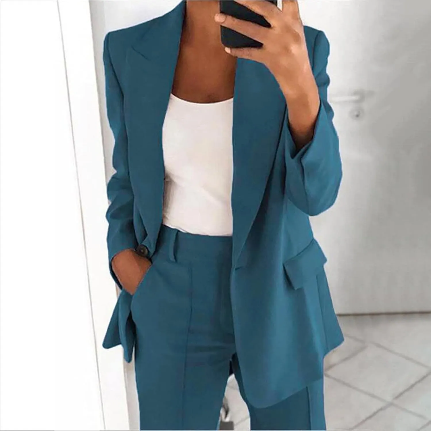 Women Casual Blazer Work Office Open Front Long Sleeve Suit Jacket Blazers for Women Business Casual