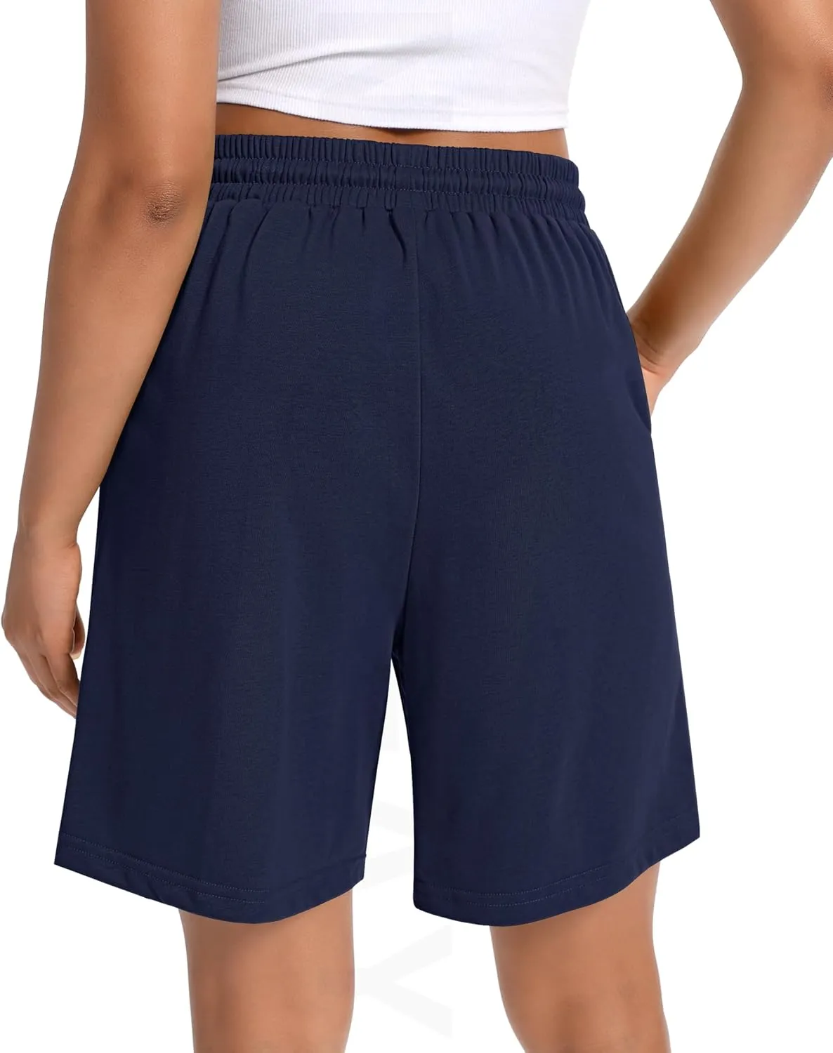 Women Cotton Sweat Shorts Casual Summer High Waist Loose Drawstring Athletic Shorts with Pockets
