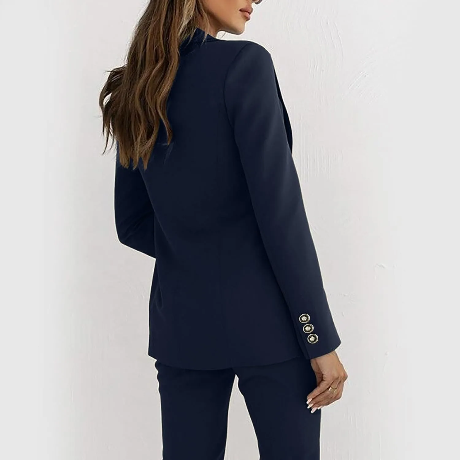 Women Fashion Outwear 2024 Casual Lapel Collar Long Sleeve Suits Jacket Solid Color Dress for Work Women Business