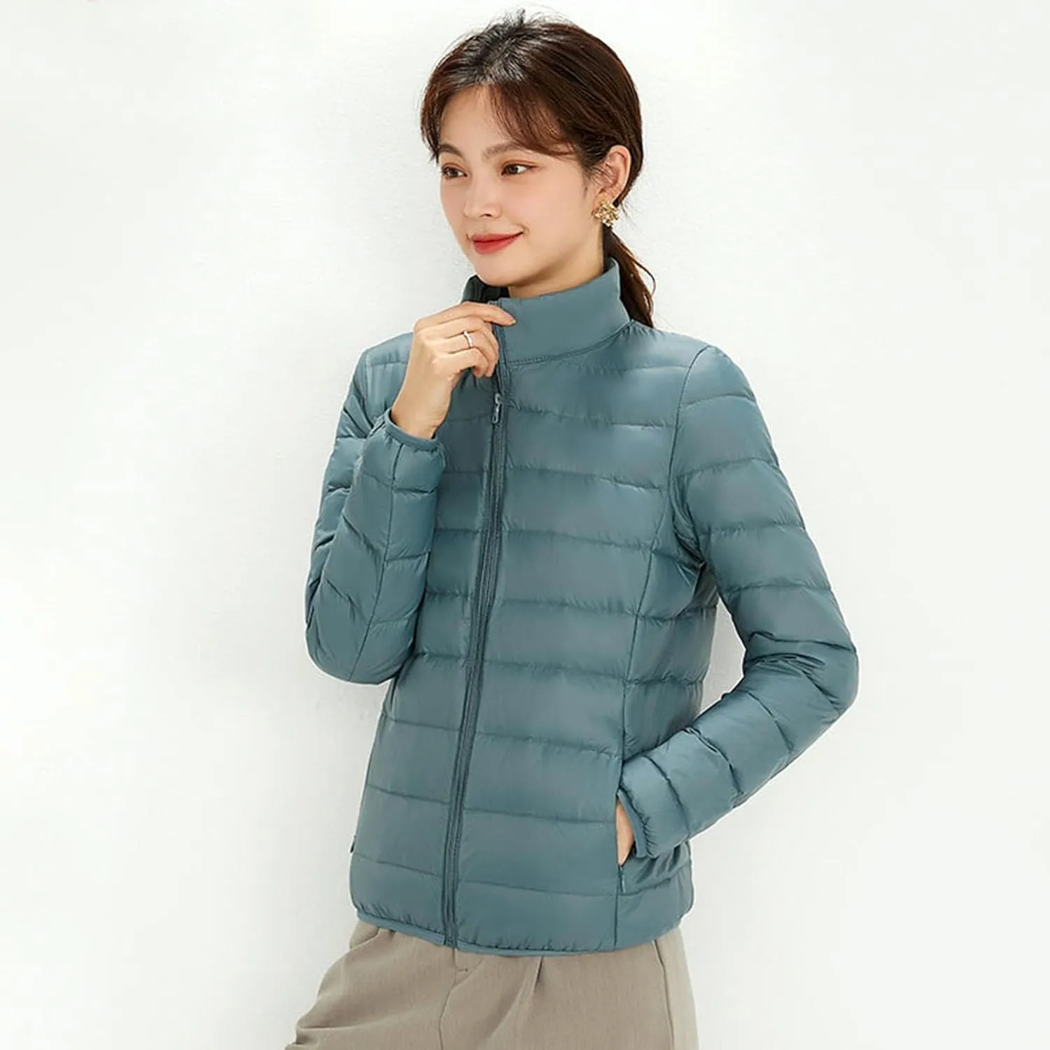 Women Warm Lightweight Hooded Windproof Winter Coat With Recycled Insulation Winter Slim Short Long for Women