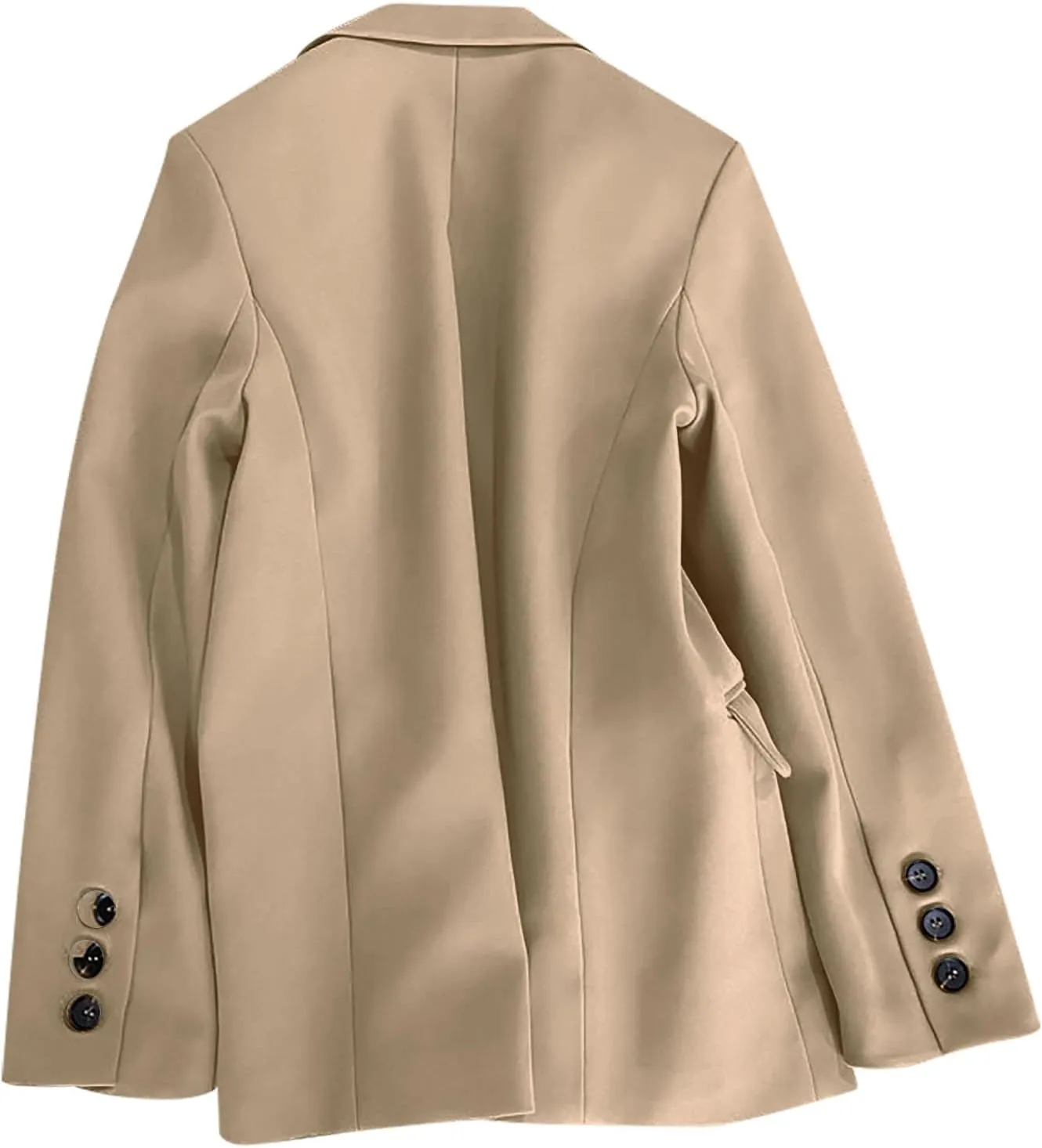 Womens 2024 Bussiness Casual Blazers Open Front Long Sleeve Work Office Suit Jacket Button Lapel Fall Loose Outwear