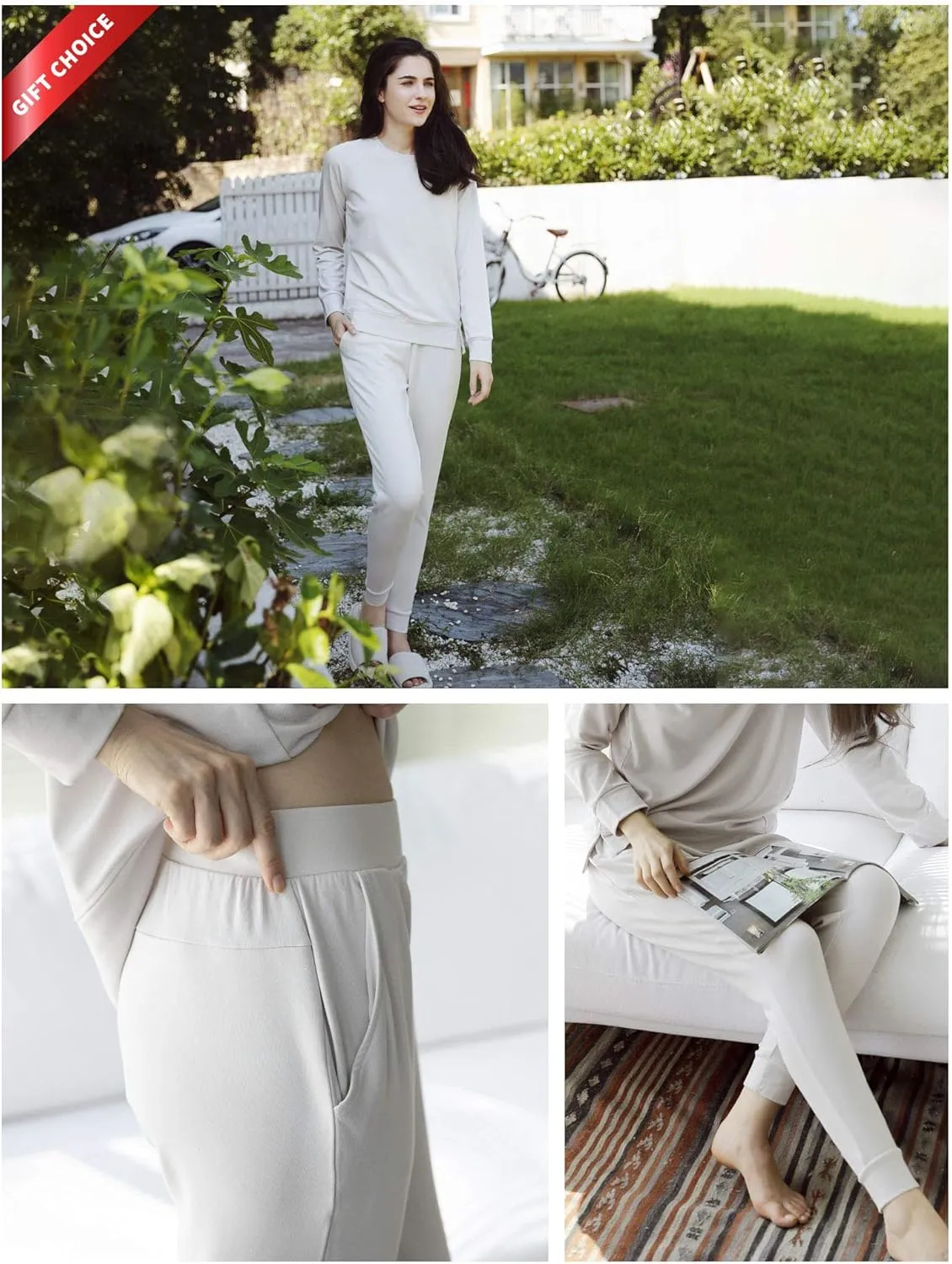 Women's Bamboo Viscose Jogger Pants Super Soft Lounge Pants with Pockets