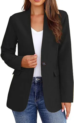 Womens Blazers Dressy Casual Tweed for Women Cardigan Long Sleeve Wool Basic Jackets Baggy Herringbone Coat