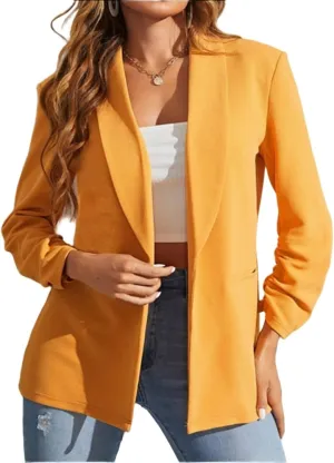 Womens Blazers for Work Casual Work Office Blazer Lightweight Business Suit Jacket Long Sleeve Open Front Cardigan