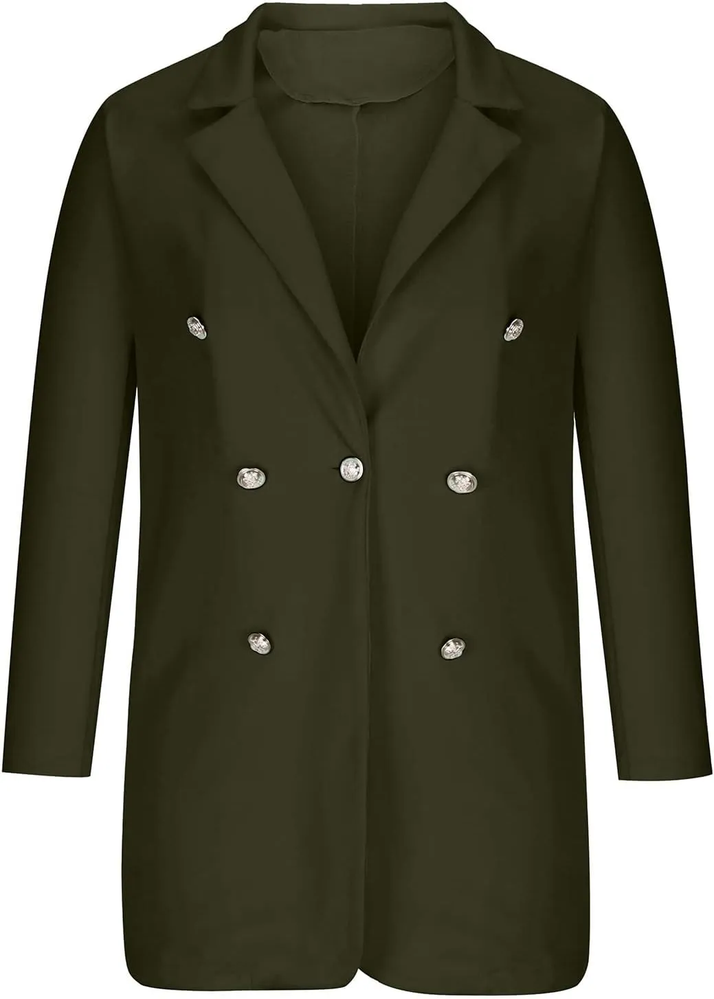Women's Blazers Trench Coat Double Breasted Blazer Jackets Coat Fall Solid Long Sleeve Outerwear Coat