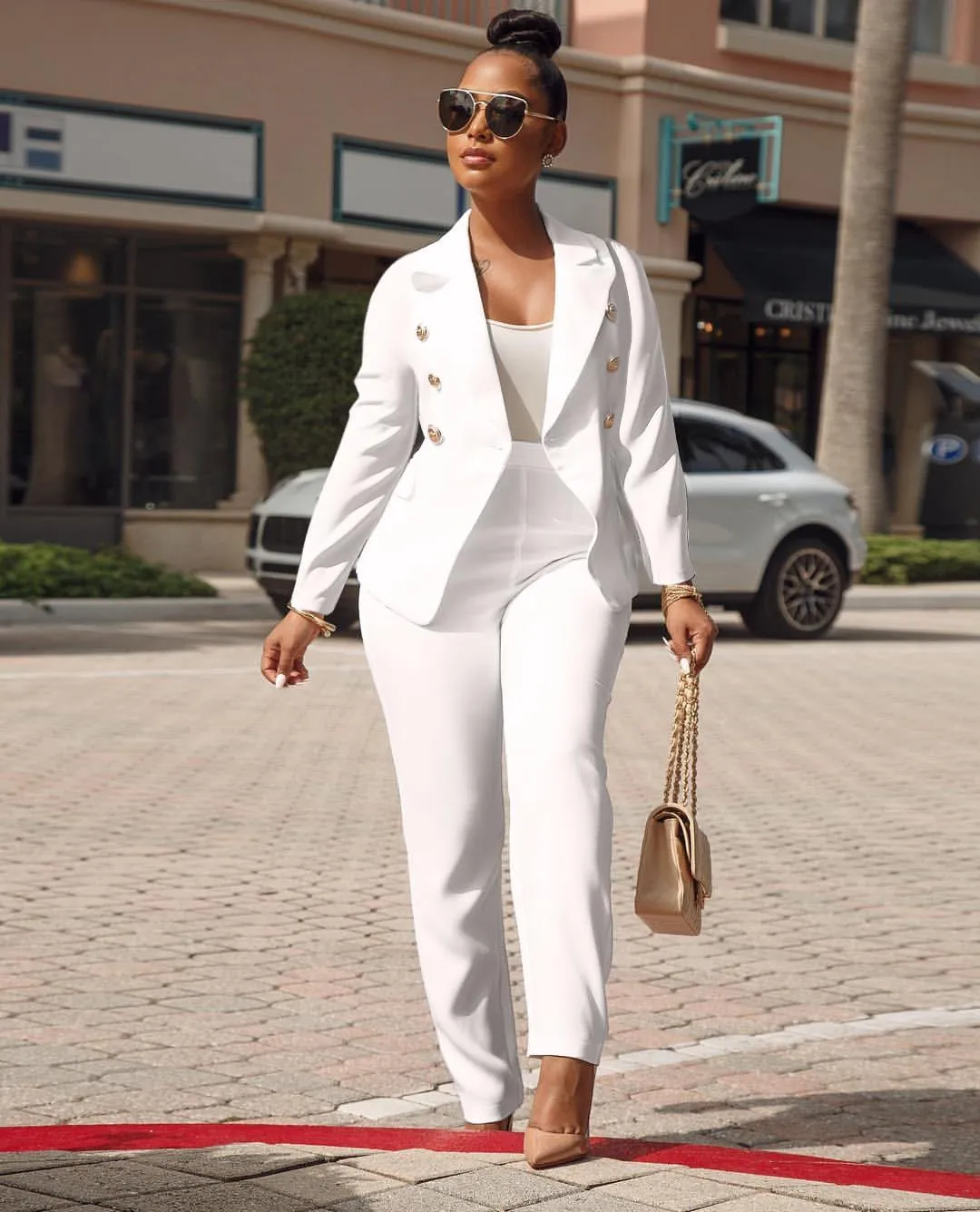 Women's Business Blazer Suit Long Sleeves Two Piece Solid Work Pant Suit Business Office Lady Suits Sets