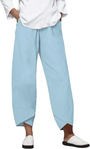 Women's Capri Pants Elastic Pants for Women Fashion Casual Fashion Shorts Drawstring Elastic Waist Lounge Pant Yoga