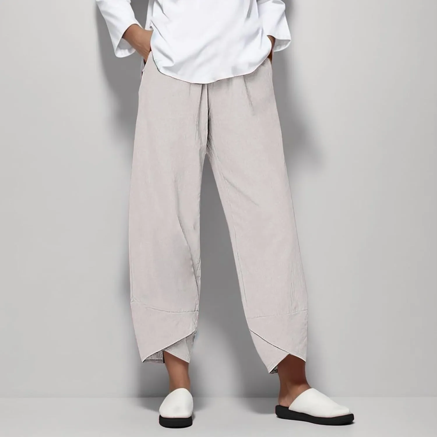 Women's Capri Pants Elastic Pants for Women Fashion Casual Fashion Shorts Drawstring Elastic Waist Lounge Pant Yoga