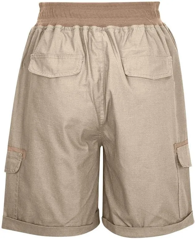 Women's Cargo Shorts 2025 Casual Summer High Waisted Hiking Shorts with Pockets Pull On Comfy Outdoor Outfits Trendy
