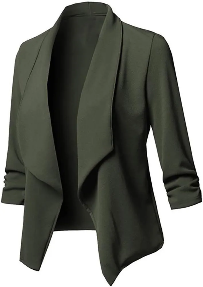Womens Casual Blazer Jacket Front Solid Sleeve Casual Women's Coat Blazers for Women Suit Jackets Women Business