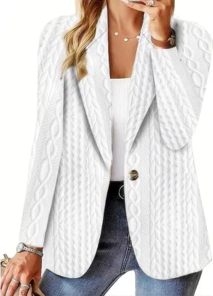 Women's Casual Blazers Business Dressy Top Long Sleeve Lapel Jacket Loose Fit Tops Lightweight Work Office Blazer