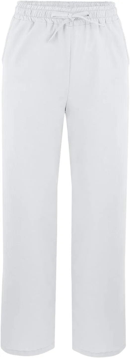 Womens Casual Cotton Linen Pants Lightweight Drawstring Elastic Waist Pants Beach Vacation Outfits