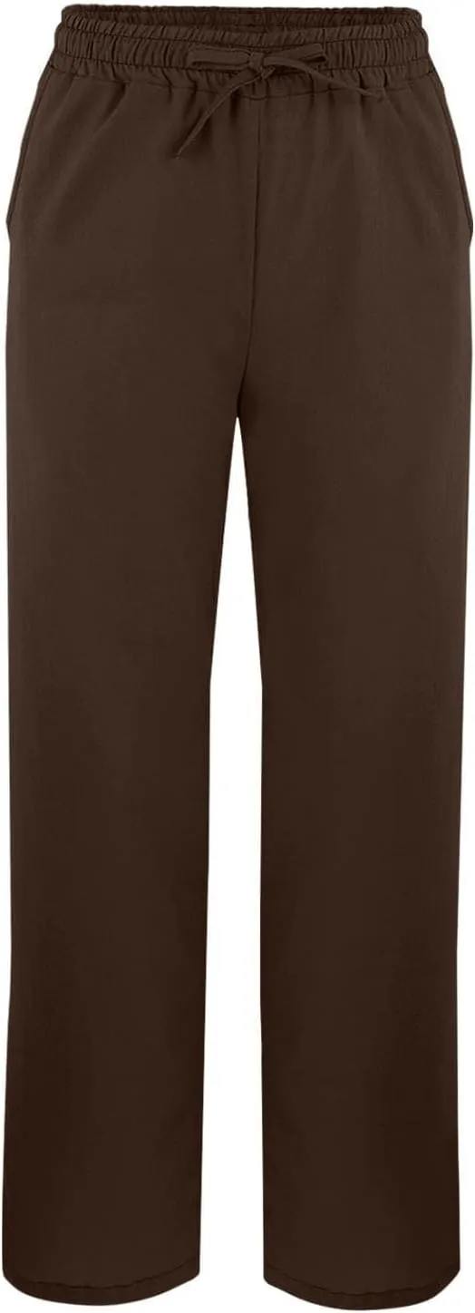 Womens Casual Cotton Linen Pants Lightweight Drawstring Elastic Waist Pants Beach Vacation Outfits