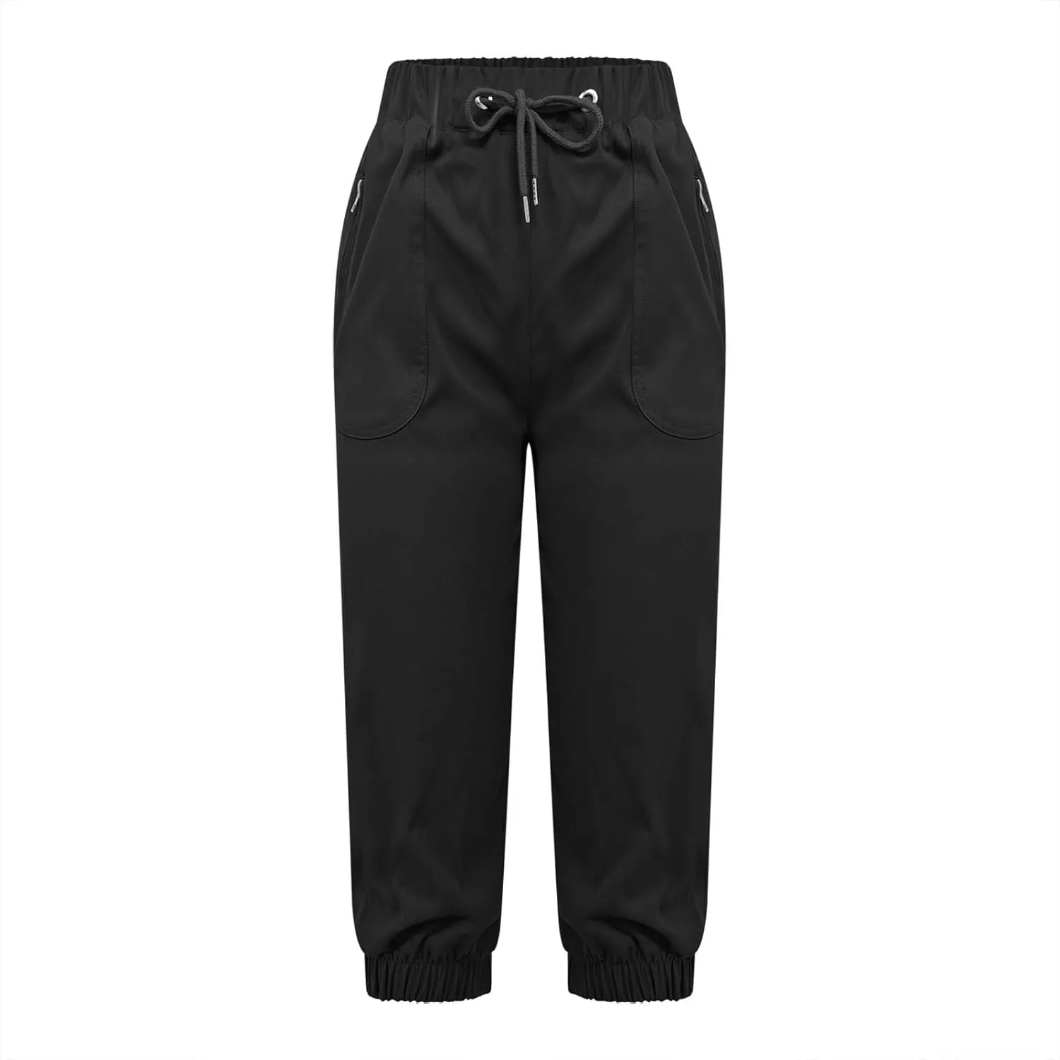 Women's Casual Elastic Waist Drawstring Pants Home Office Lounge Cuffed Trouser Jogger Cycling Sport Casual Sweatpant