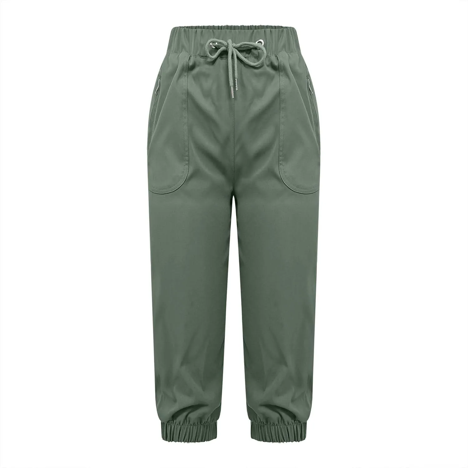 Women's Casual Elastic Waist Drawstring Pants Home Office Lounge Cuffed Trouser Jogger Cycling Sport Casual Sweatpant