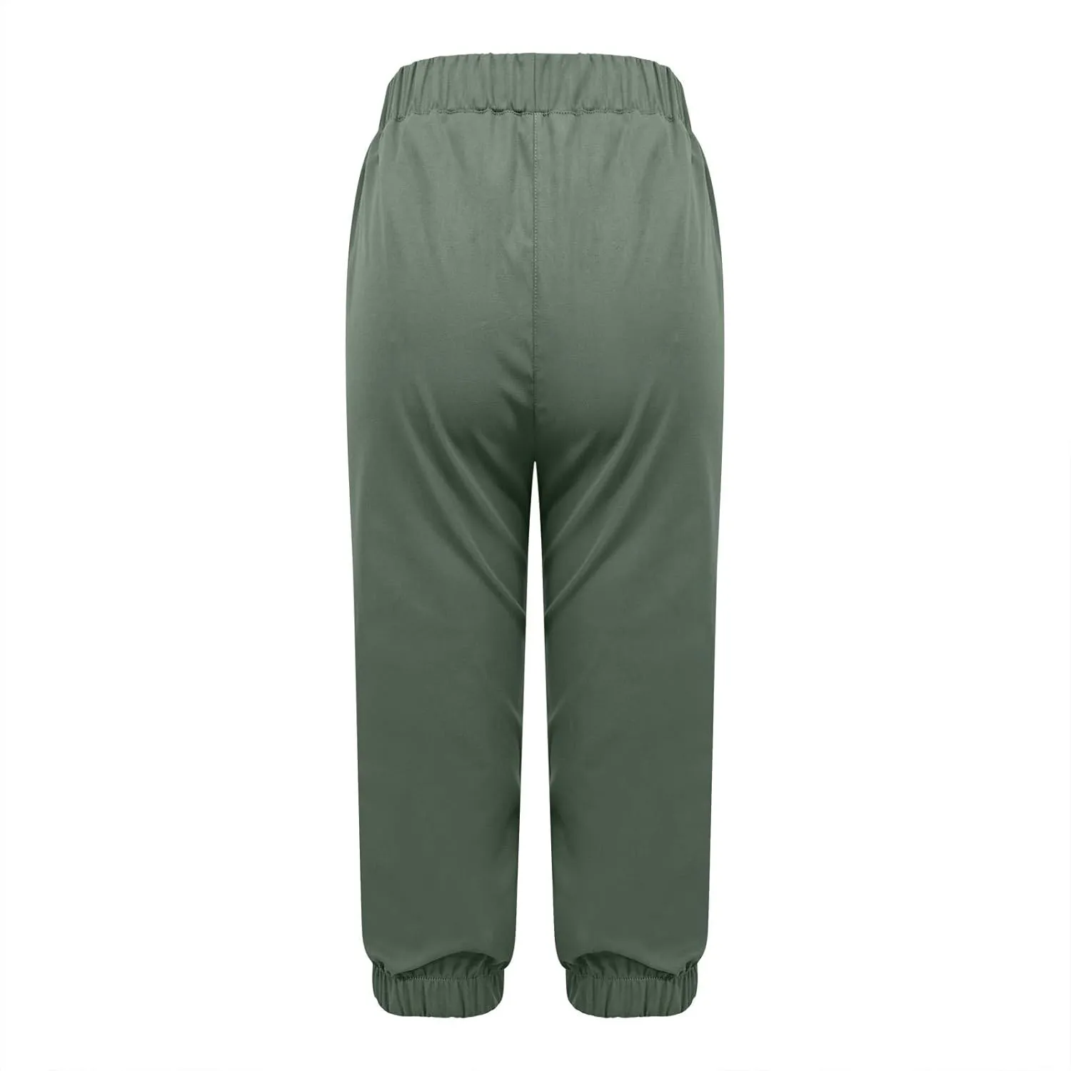 Women's Casual Elastic Waist Drawstring Pants Home Office Lounge Cuffed Trouser Jogger Cycling Sport Casual Sweatpant