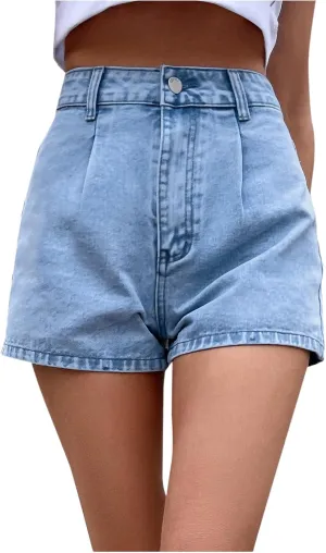 Women's Casual High Waisted Denim Jean Shorts, Summer