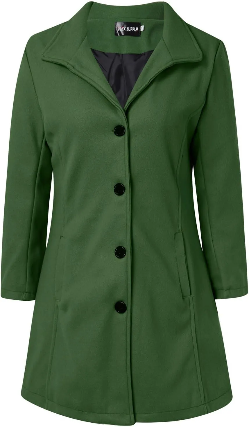 Women's Elegant Blazers Single Breasted Coat 2024 Winter Mid Woolen Overcoat Work Office Pea Jackets Overcoats