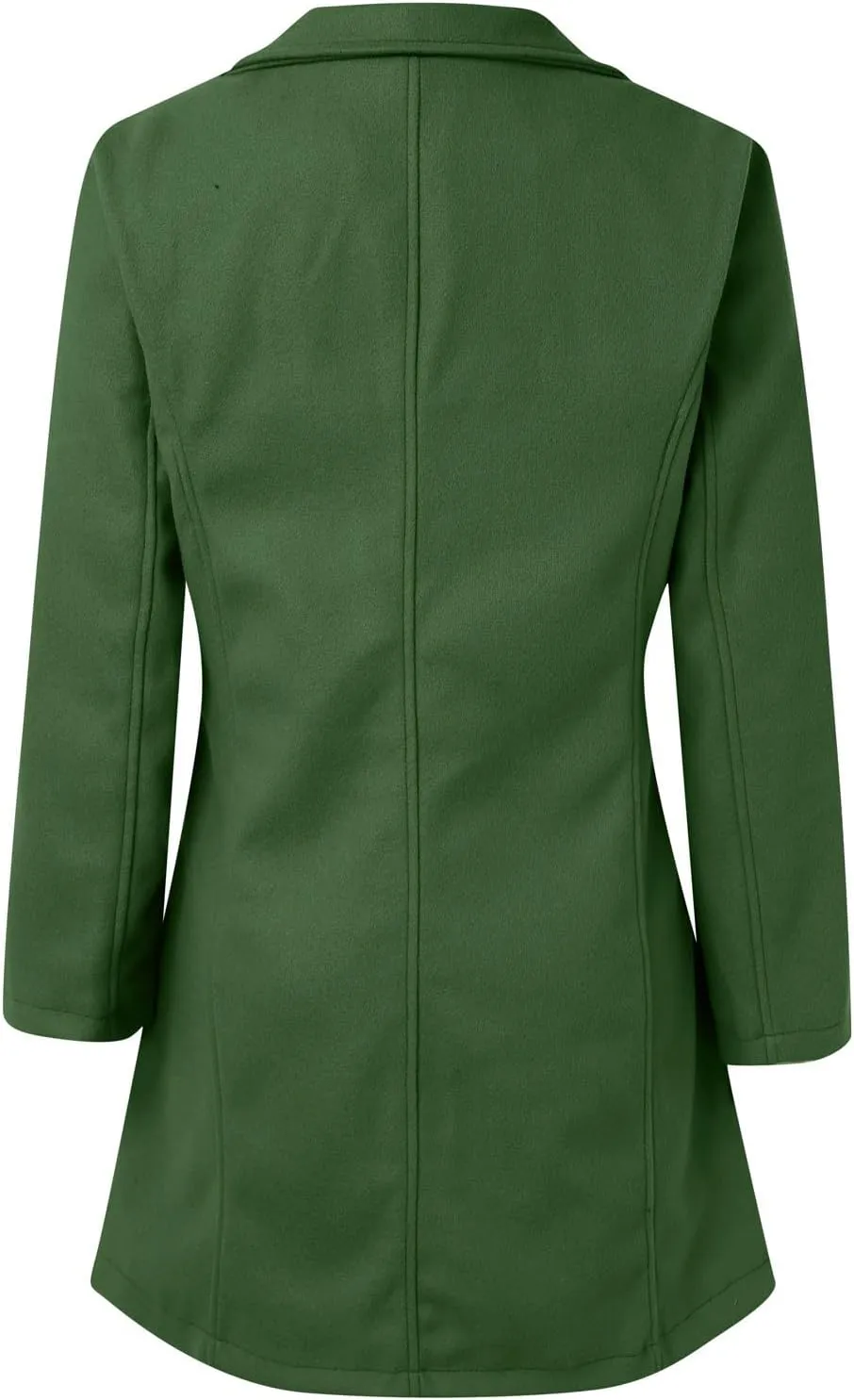 Women's Elegant Blazers Single Breasted Coat 2024 Winter Mid Woolen Overcoat Work Office Pea Jackets Overcoats