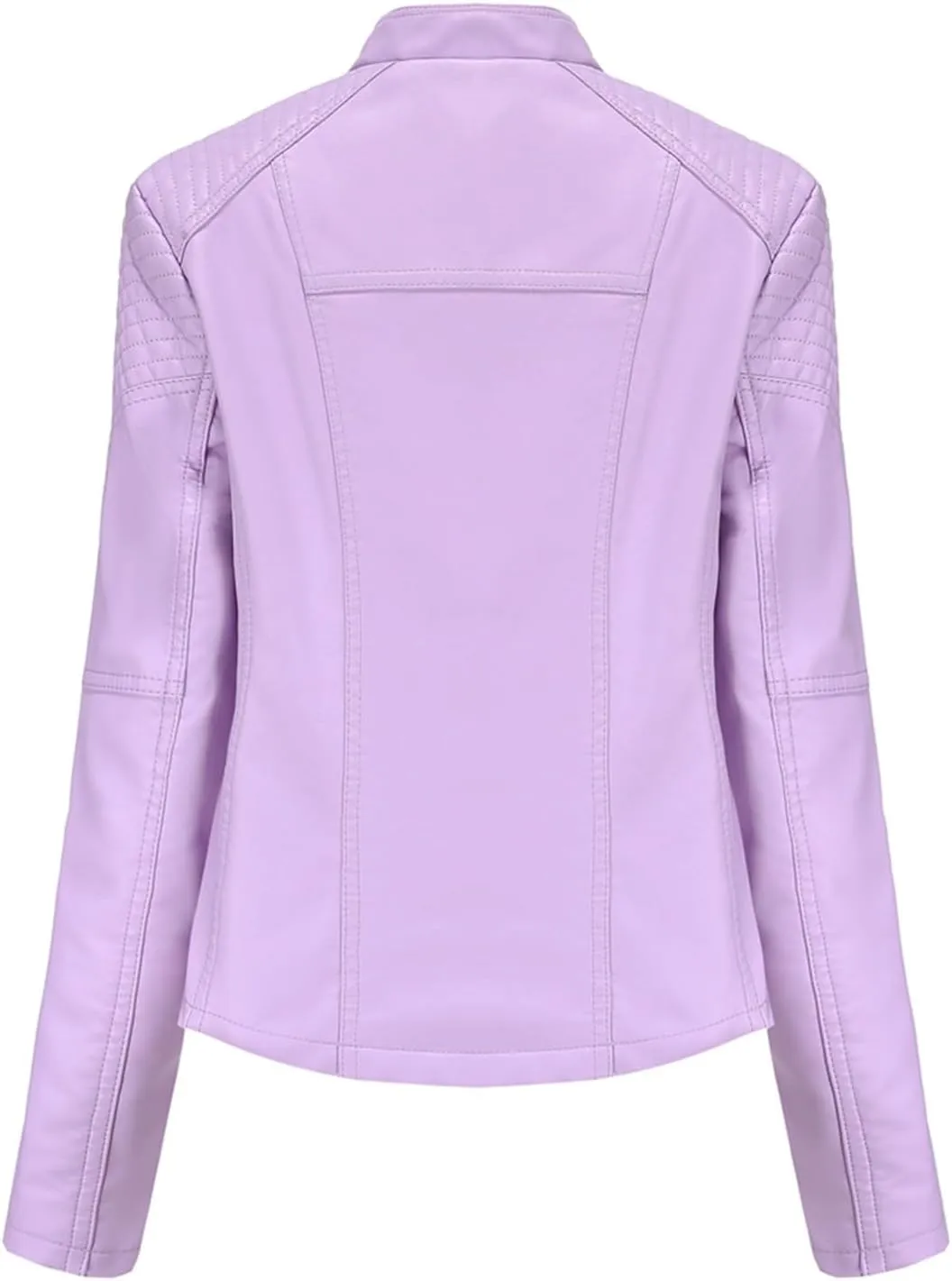 Women's Faux Leather Textured Short Moto Jacket Transitional Jacket Casual Zip Up Slim Biker Coat Motorcycle Jacket
