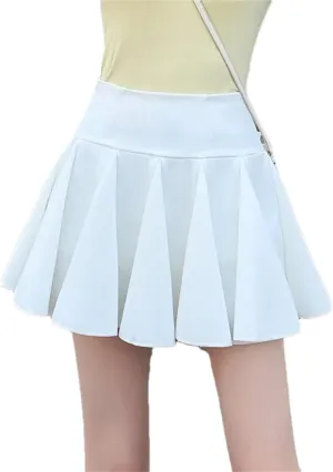 Women's High Waist Mini Pleated Skater Skirt - Shorts Athletic Skort