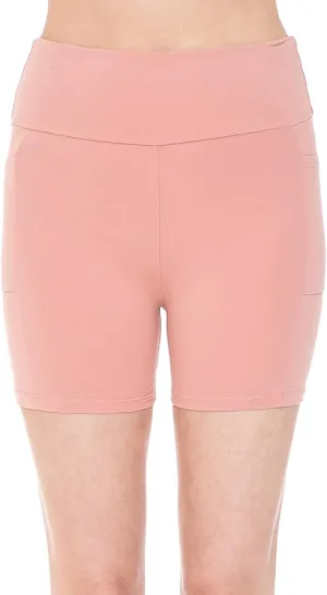 Women's High Waist Side Pockets 3.75" Inseam Bike Shorts