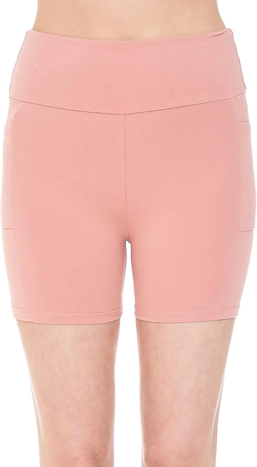 Women's High Waist Side Pockets 3.75" Inseam Bike Shorts