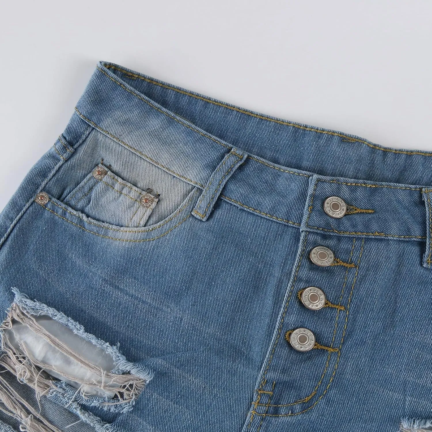 Womens Jean Shorts Ripped Stretchy Cut Off High Waisted Denim Shorts Lightweight Distressed Jeans Baggy Jorts