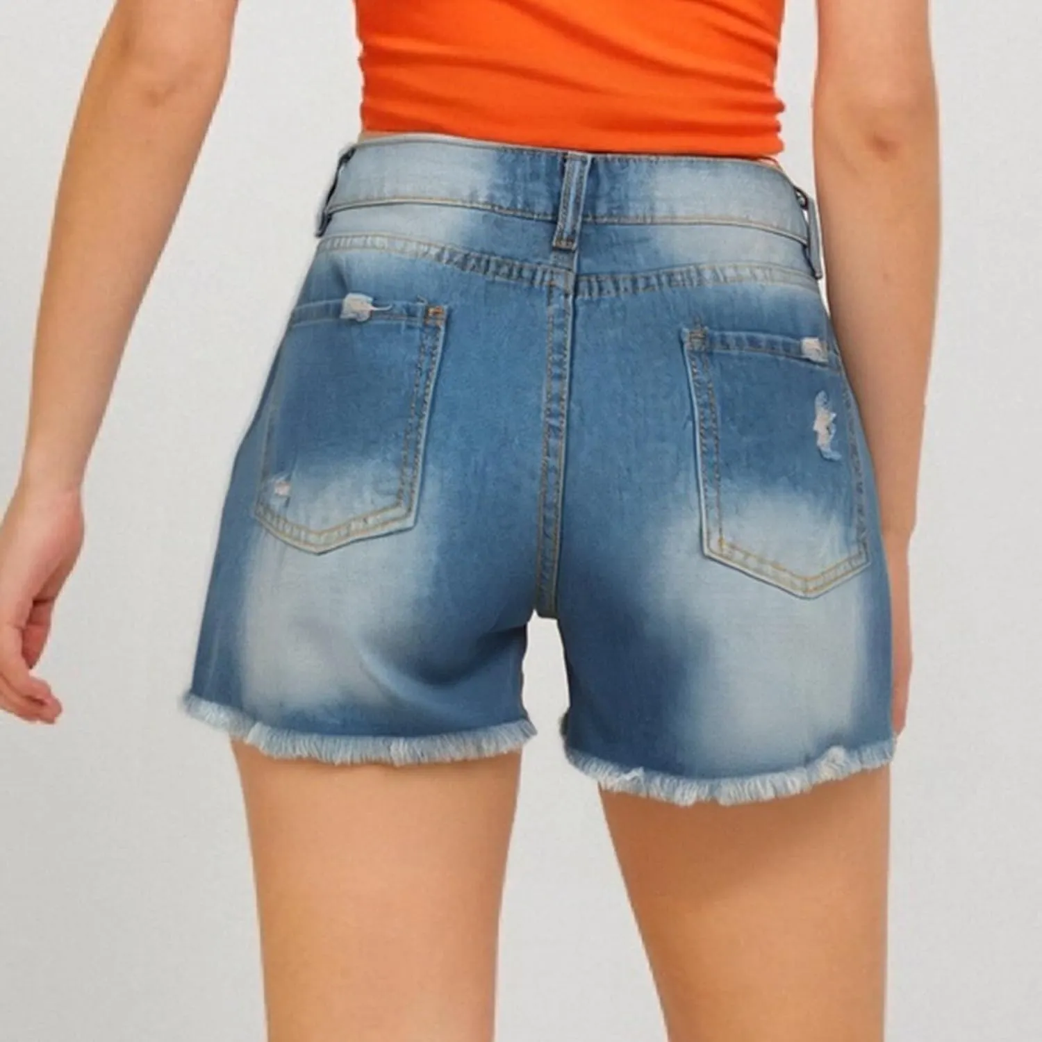 Womens Jean Shorts Ripped Stretchy Cut Off High Waisted Denim Shorts Lightweight Distressed Jeans Baggy Jorts