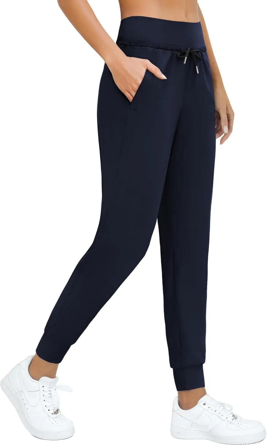 Womens Lightweight Hiking Pants with Zipper Pockets High Waisted Joggers Tapered Sweatpants for Running Workout Lounge