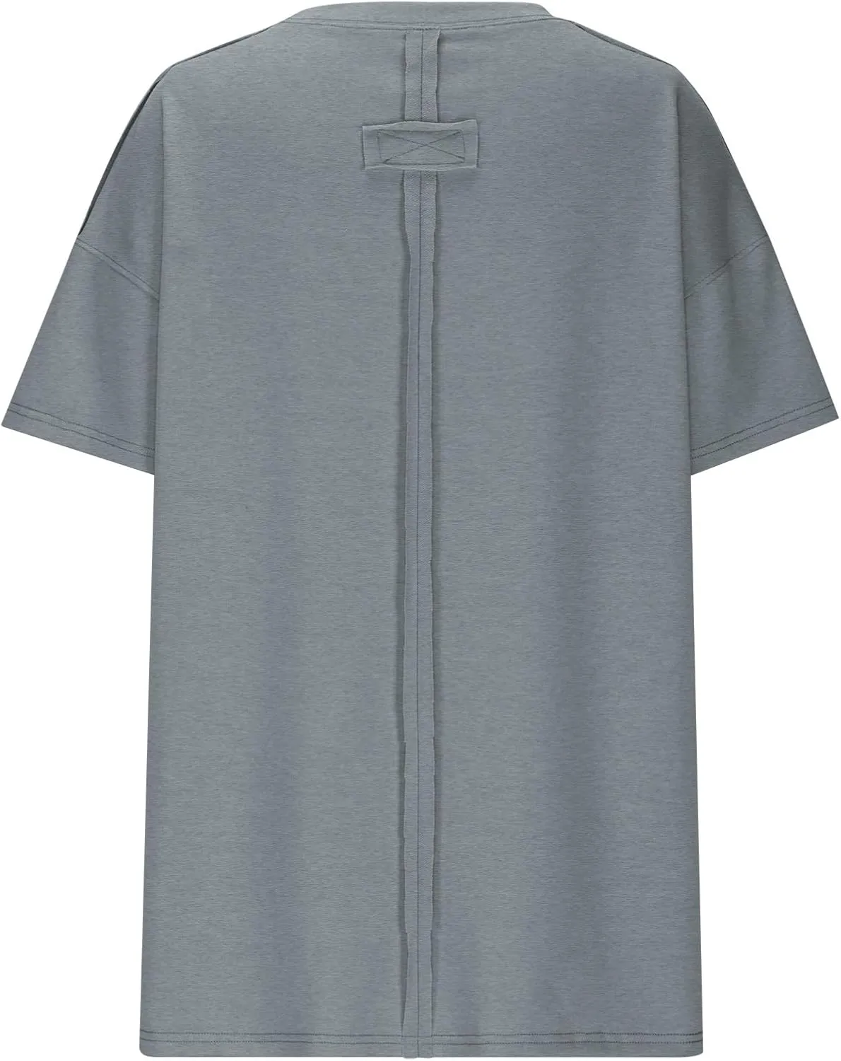 Women's Loose Fit Large Short Sleeve Solid Color Crewneck Slit Hem Tops Summer Fashion Casual Ventilate Daily Top