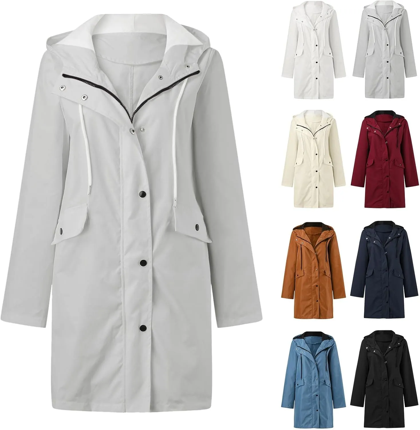 Womens Notched Lapel Collar Double Breasted Pea Coat Winter Wool Blend Over Coats Long Jackets