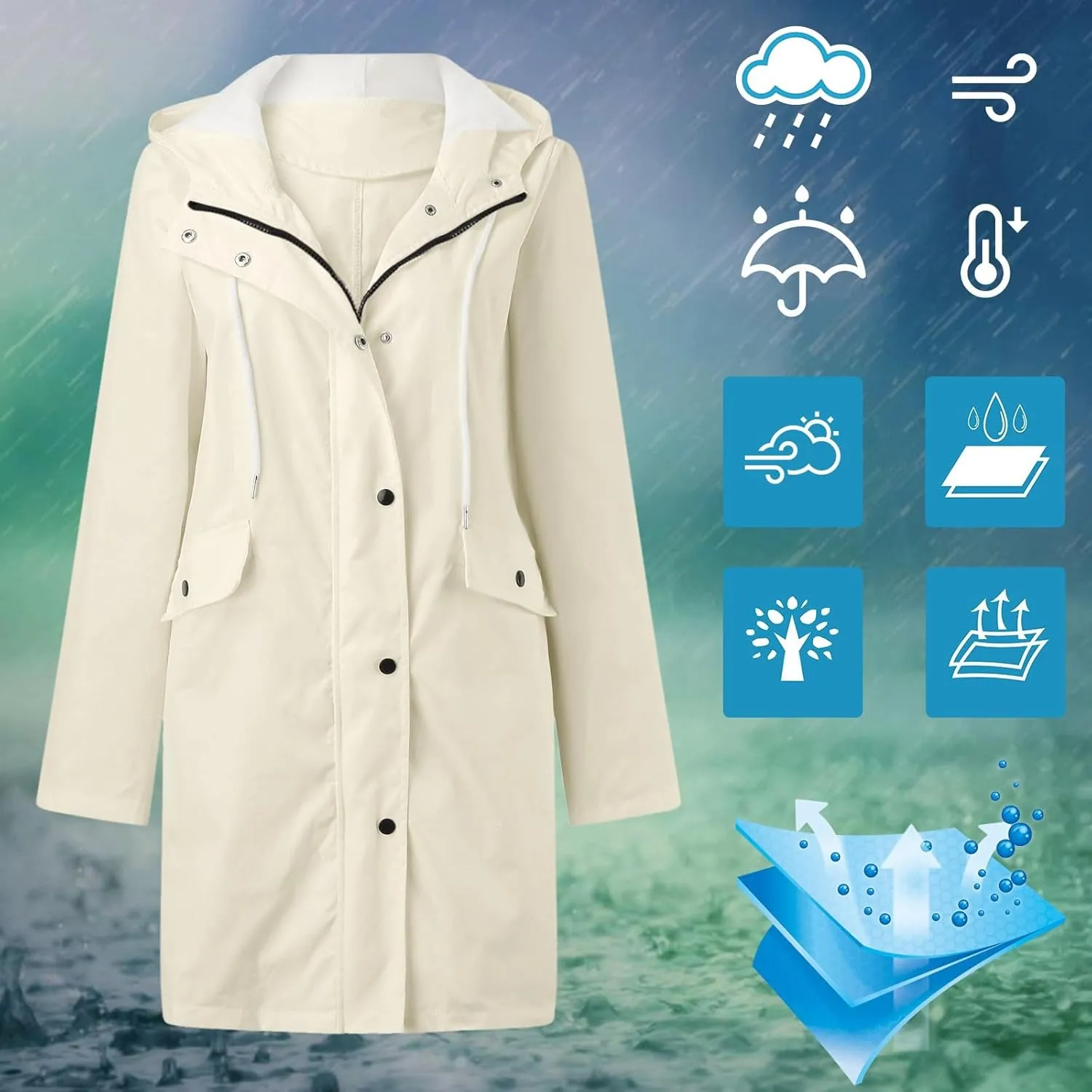 Womens Notched Lapel Collar Double Breasted Pea Coat Winter Wool Blend Over Coats Long Jackets