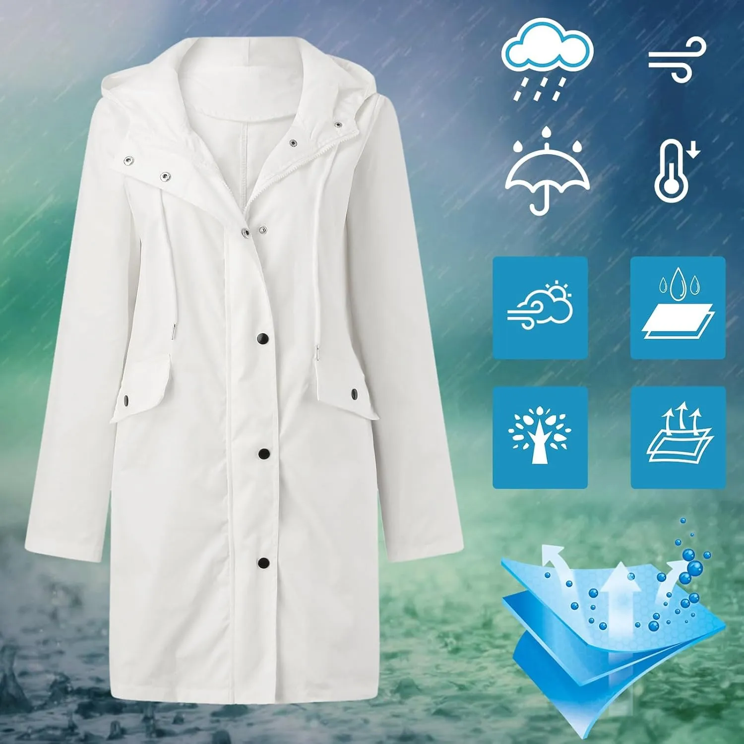 Womens Notched Lapel Collar Double Breasted Pea Coat Winter Wool Blend Over Coats Long Jackets
