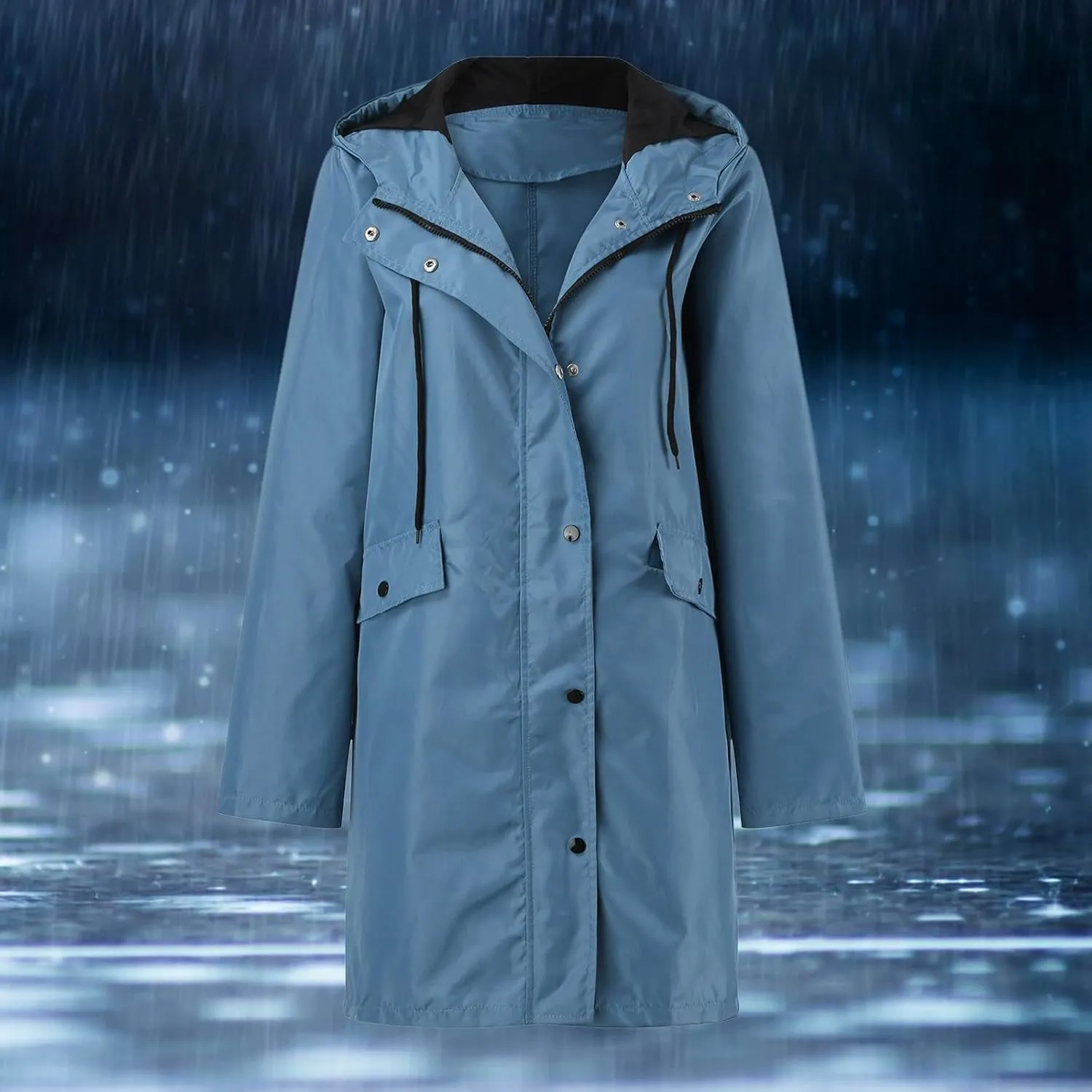 Womens Notched Lapel Collar Double Breasted Pea Coat Winter Wool Blend Over Coats Long Jackets