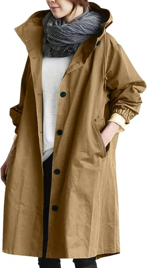 Womens Notched Lapel Collar Double Breasted Pea Coat Winter Wool Blend Over Coats Long Jackets