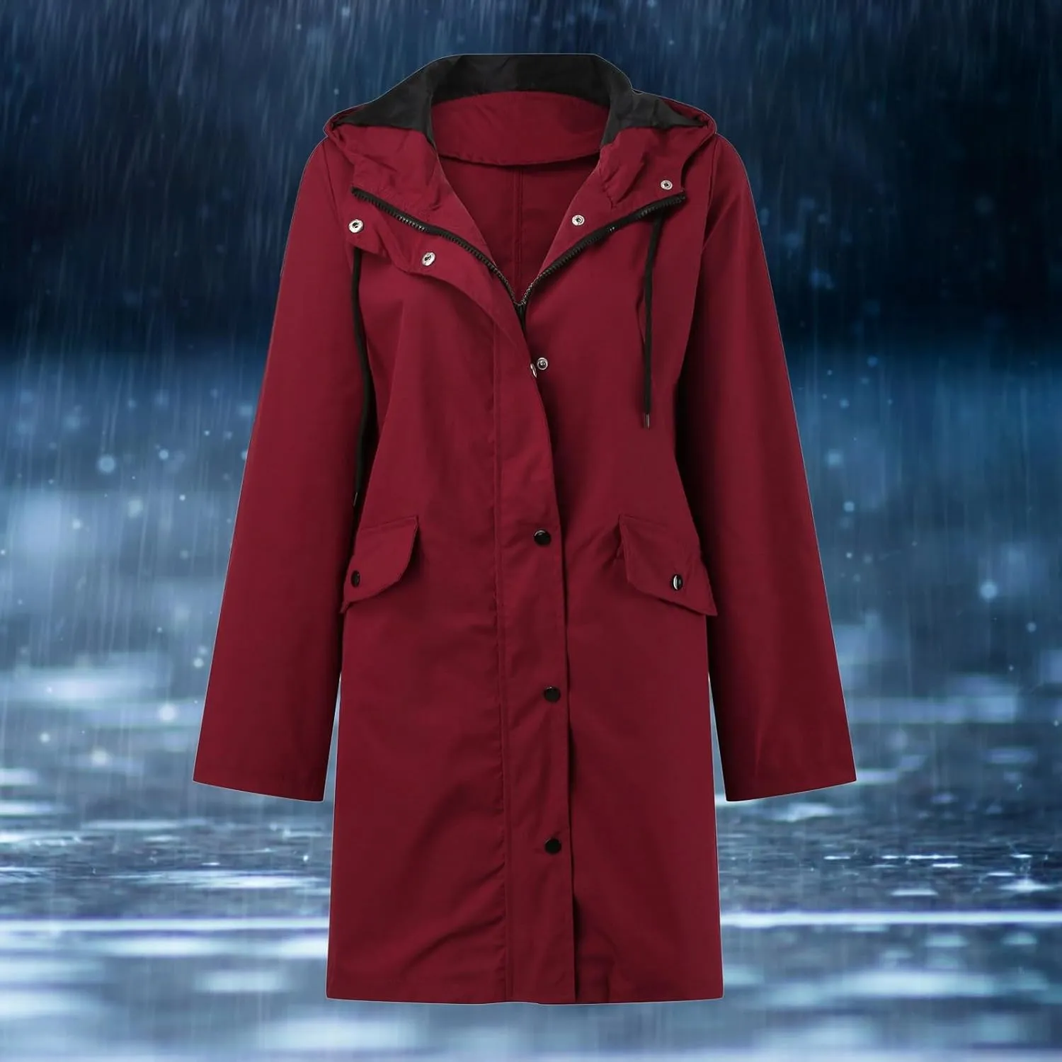 Womens Notched Lapel Collar Double Breasted Pea Coat Winter Wool Blend Over Coats Long Jackets