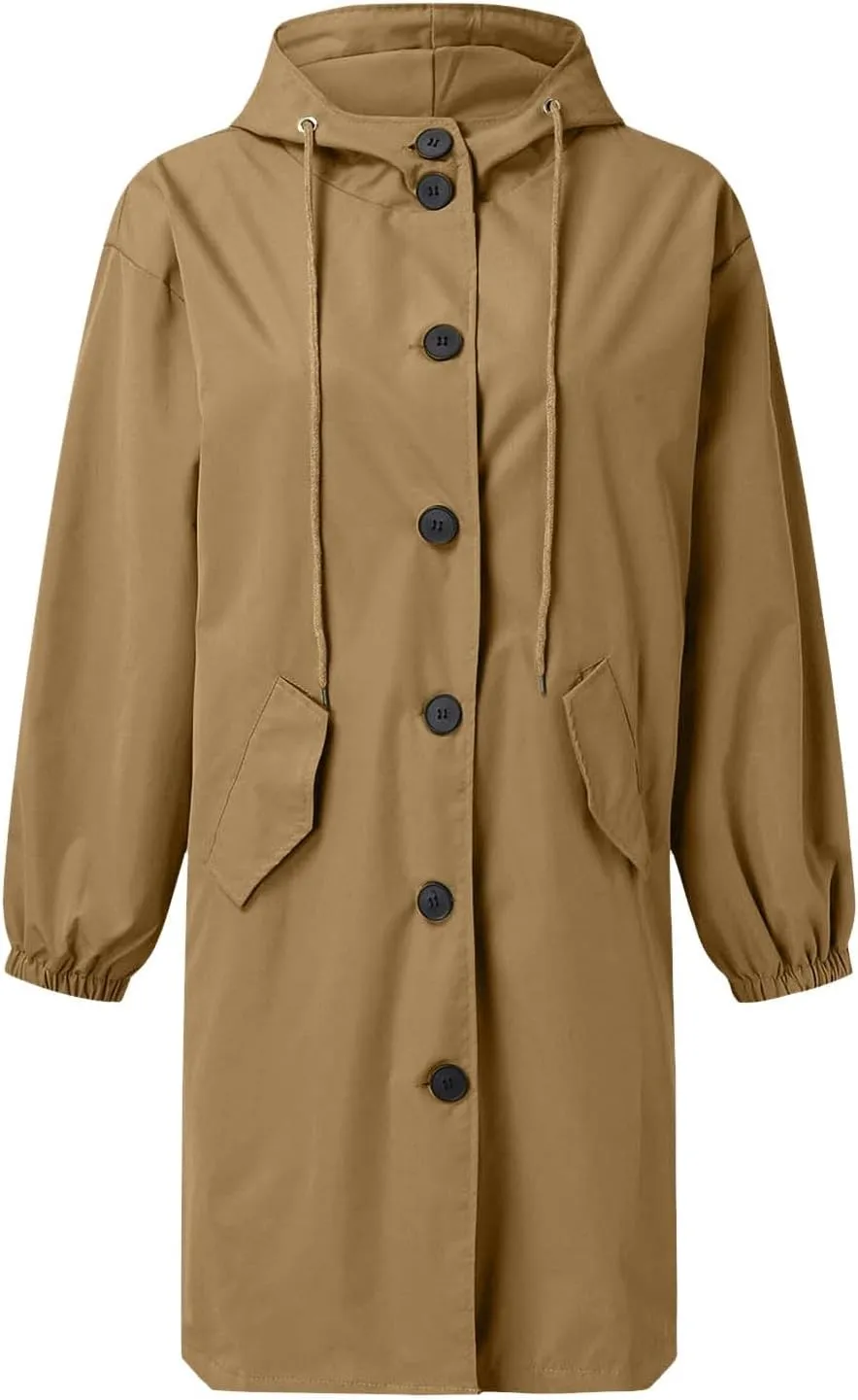 Womens Notched Lapel Collar Double Breasted Pea Coat Winter Wool Blend Over Coats Long Jackets