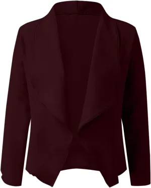 Women's Oversized Blazer Color Solid Open Front Cardigan Long Sleeve Casual Jacket Coat Casual Blazer