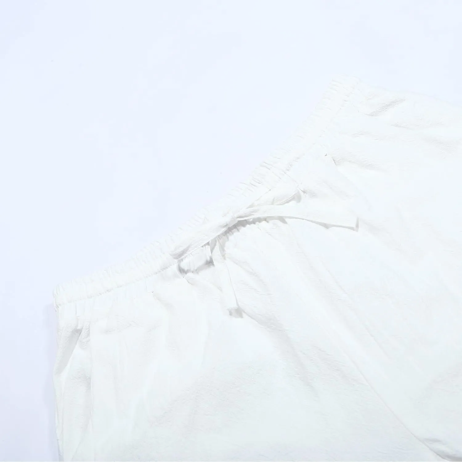 Womens Pants, Linen Peasant Pants Casual Straight Leg Trendy Elastic Waist Drawstring